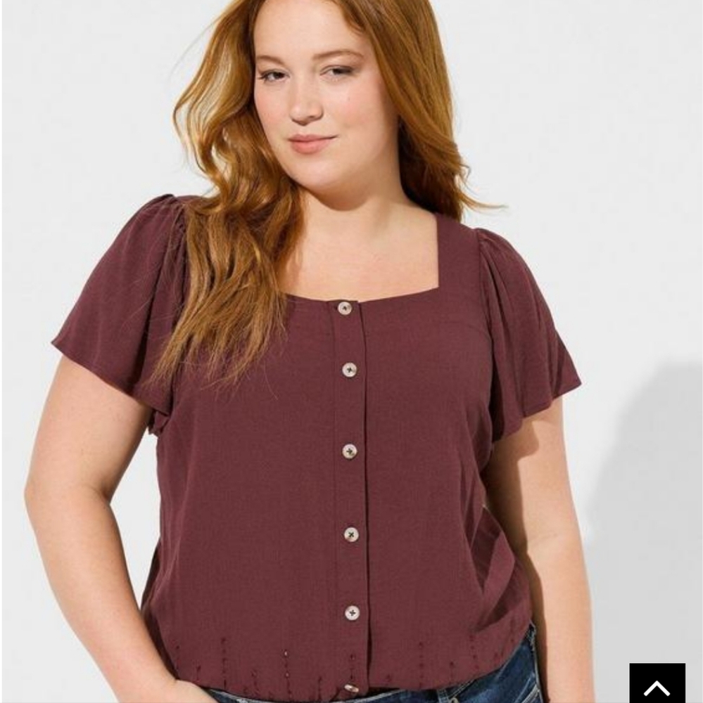 Torrid square neck eyelet top